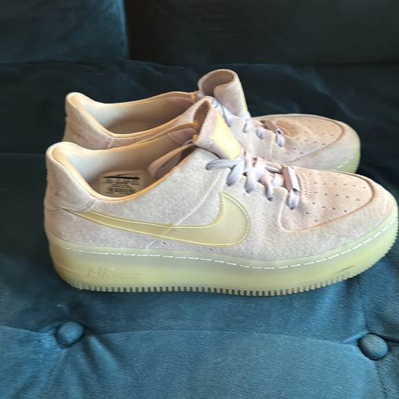 Platform Nike Air Force 1s | W Size 10.5 | - light purple suede and clear bottom - Picture 6 of 7